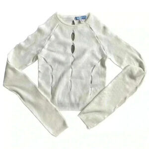 Urban Outfitters Ulla Cut Out Sweater Cream Size Medium